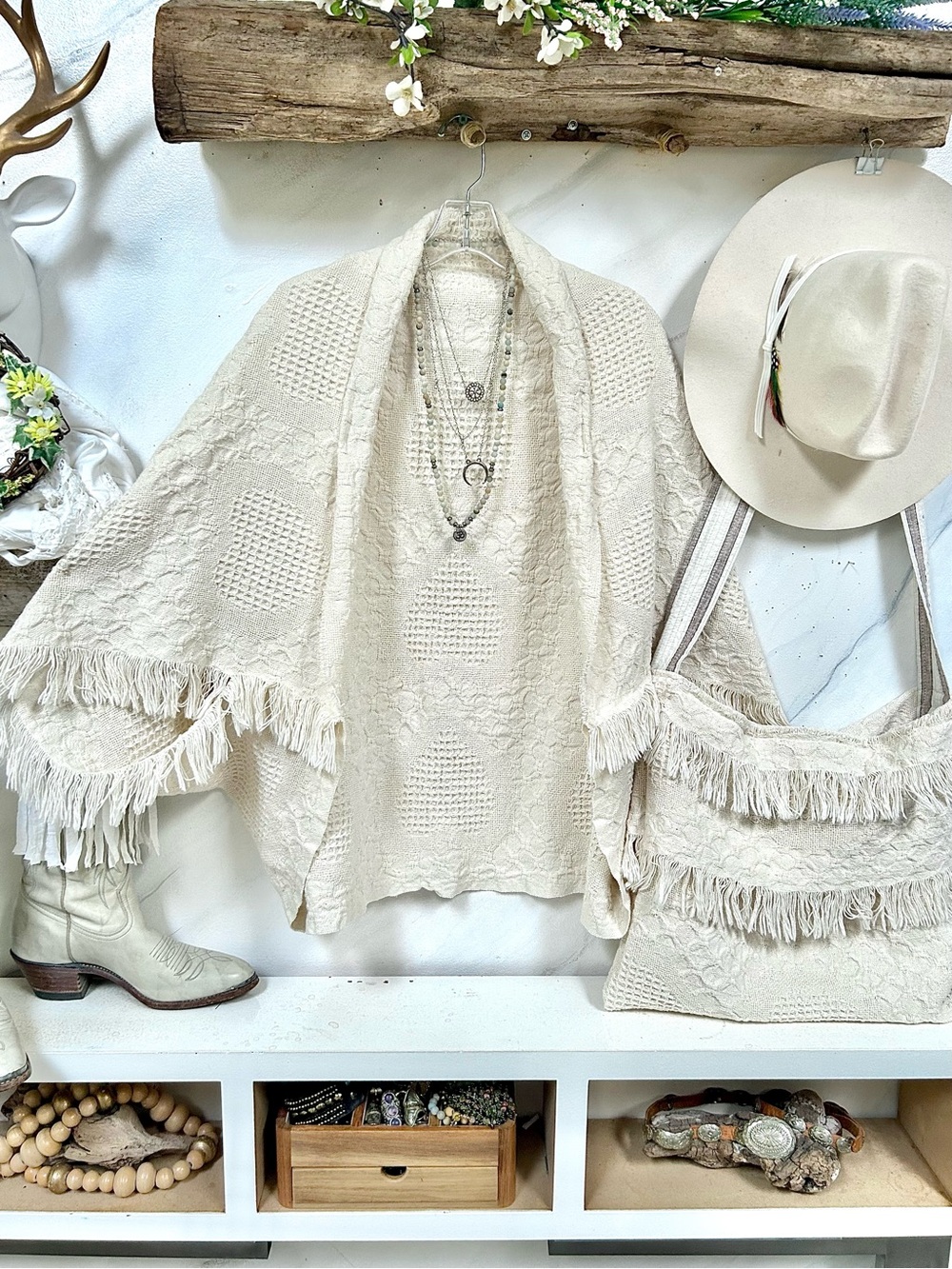 Fringe GROOVY Granny Shawl boho Cardi/cover up glorious texture cottagecore vibe